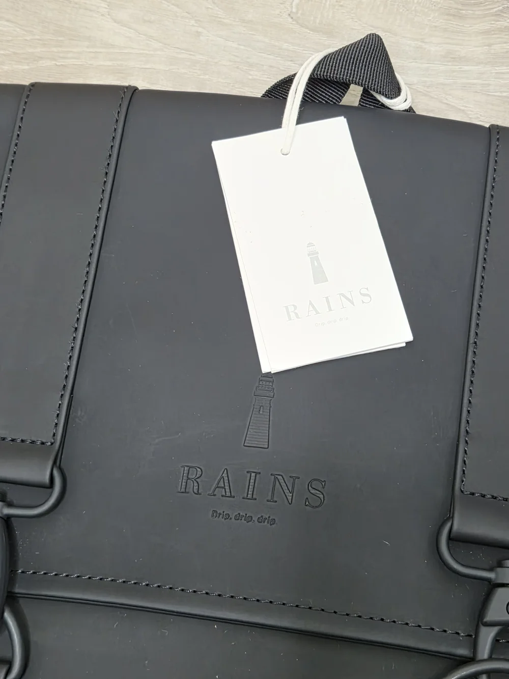 Rains MSN Bag Backpack Black Waterproof Laptop Unisex 15” - NWT